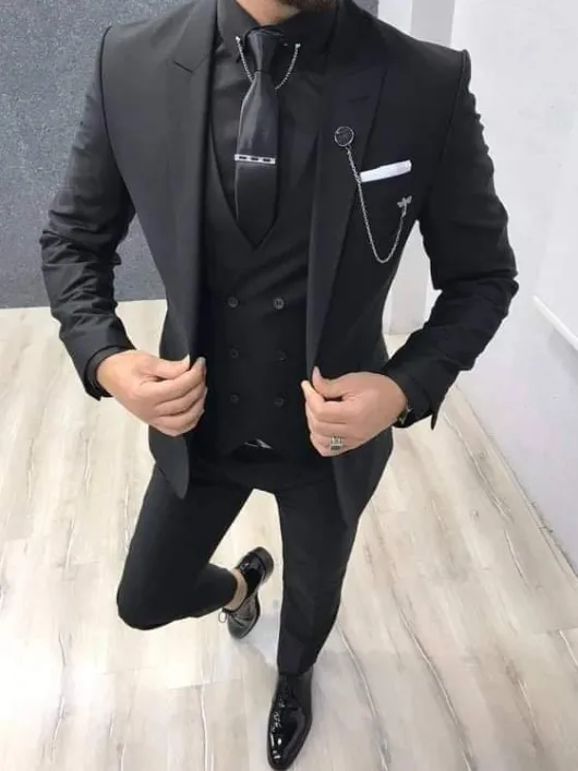 All Black zwarte kostuumpak grote maten tot 3XL