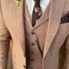 Beige geruit kostuum