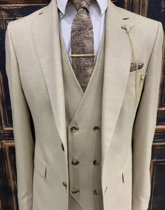 Beige kostuum heren