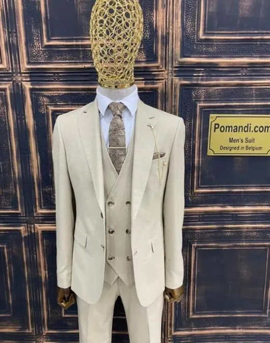 Beige kostuum heren