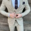 Beige linnen look pak