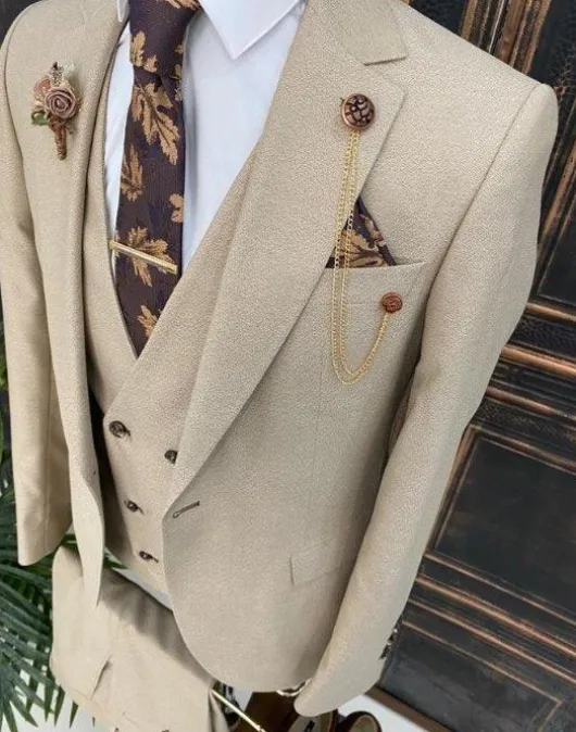 Beige pak heren