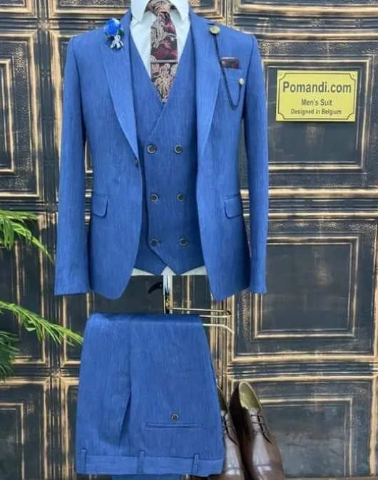 Blauw trouwpak