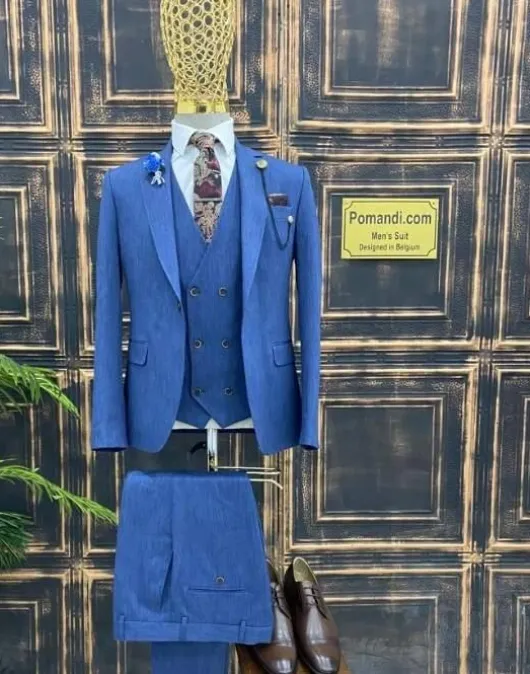 Blauw trouwpak