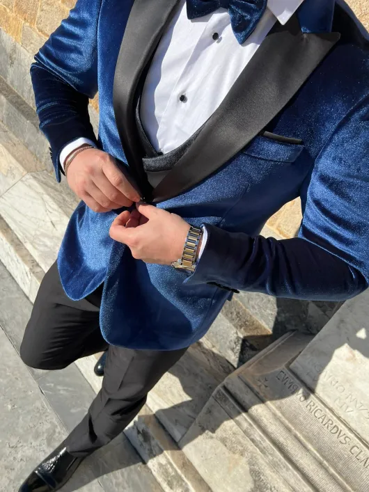Blauw velours smoking