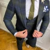 Groen met blauw design pak