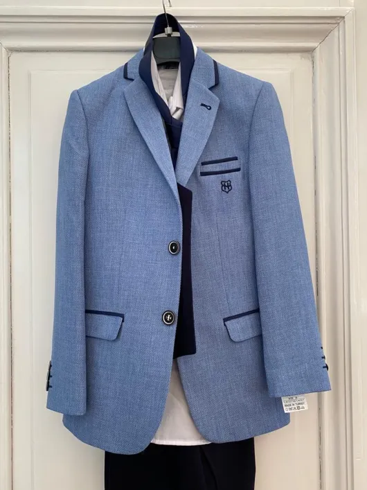 Hemelsblauw kinderpak 3-delig | Communiekleding jongens