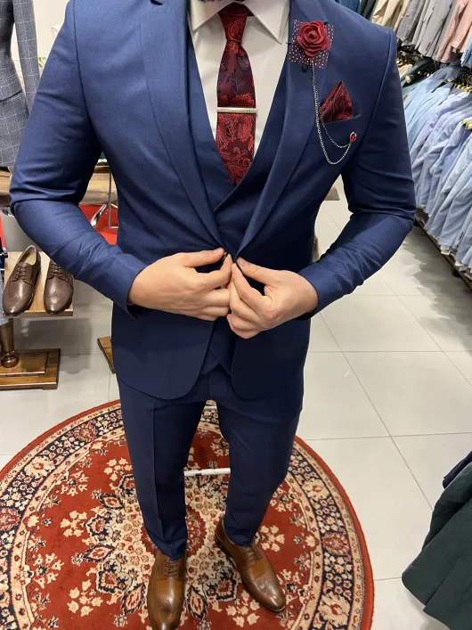 Marine blauw pak heren