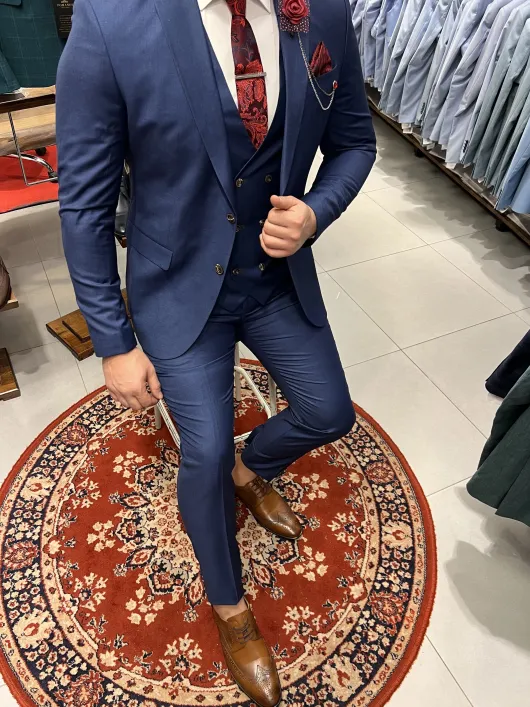 Marine blauw pak heren