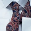 ST41 Bordeaux marineblauwe stropdas met patroon