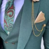 ST55 Groen rood patroon stropdas