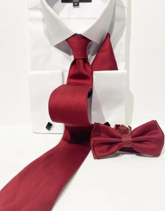 ST12 Rood Stropdas/vlinderdas