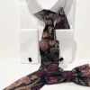 ST33 Zwarte stropdas met bloemenprint
