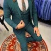 Turquoise Groen geruit Pak