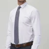 Wit overhemd slimfit katoen met blinde zoom knopen