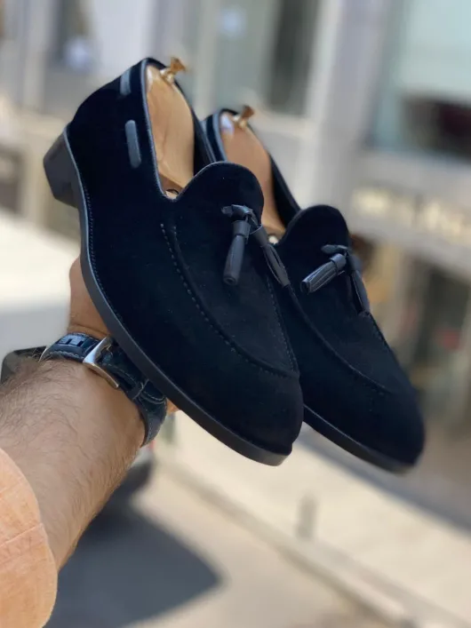 Zwarte suède mocassins/ Loafers